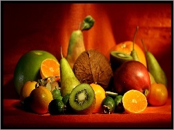 Pomarańcze, Kiwi, Owoce, Gruszki